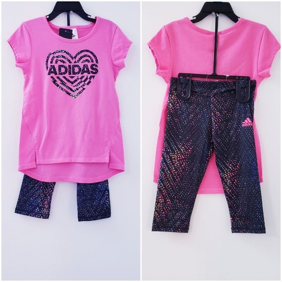 adidas Other - Adidas toddler pink tee and capri legging …